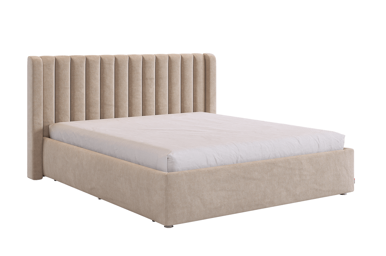 Кровать с основанием Ева 160х200 см (капучино (велюр))