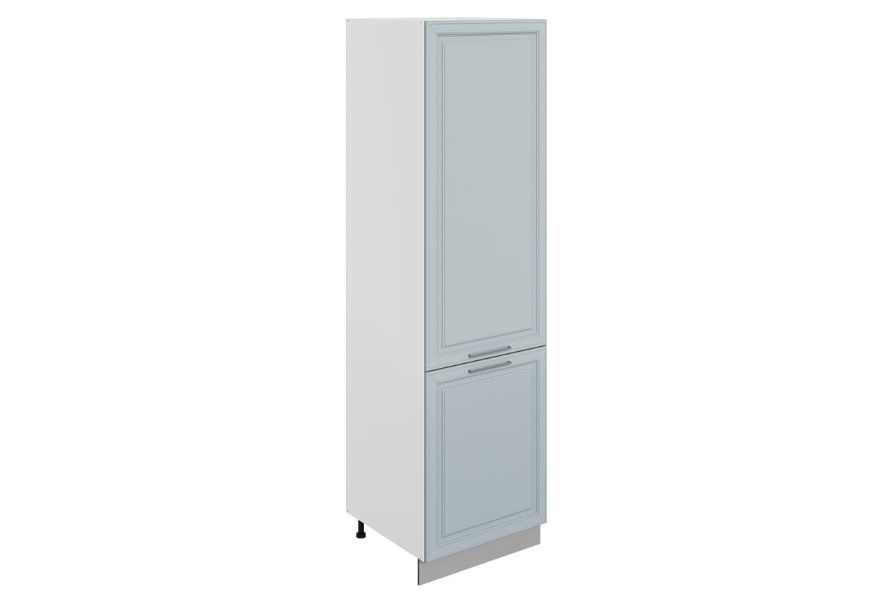 Мишель Шкаф-пенал L600 под холодильник (2 дв.гл.) (эмаль) (белый/сизый)