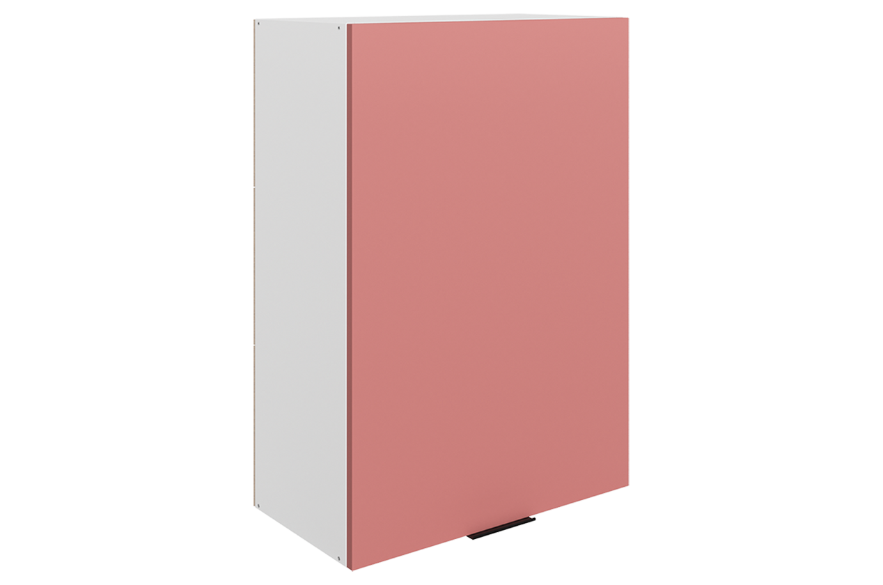 Стоун Шкаф навесной L600 Н900 (1 дв. гл.) (белый/берри софттач)