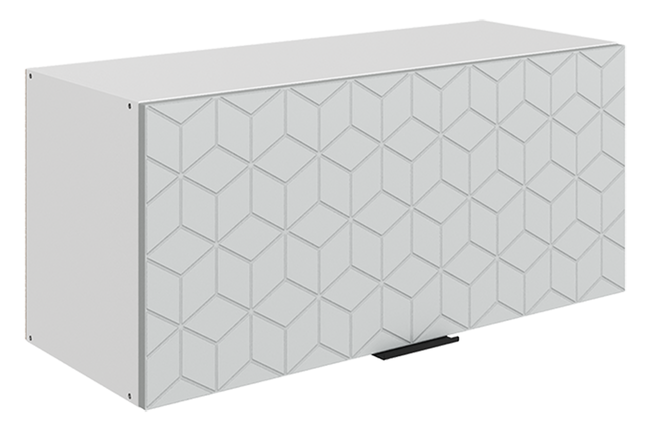 Стоун Шкаф навесной L800 Н360 (1 дв. гл.) с фрезеровкой (белый/лайт грей софттач)