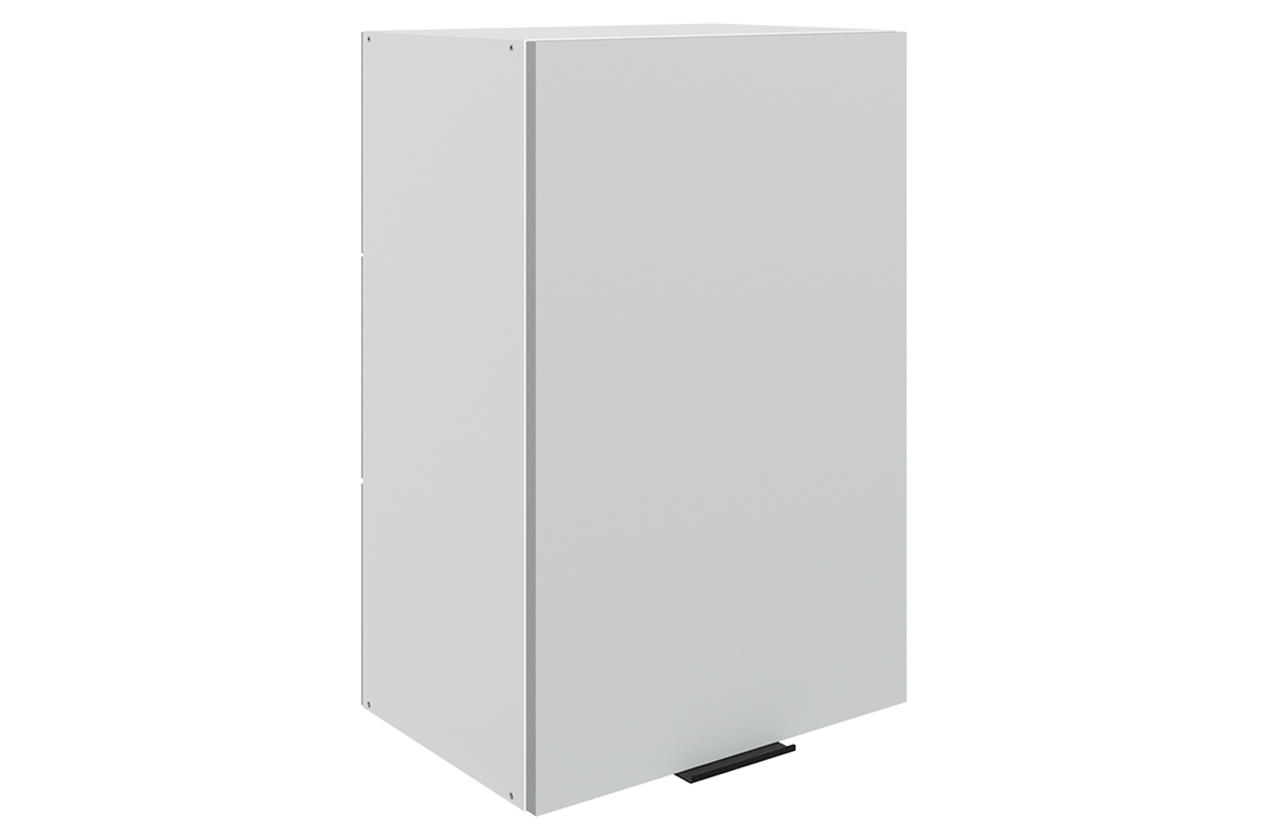 Стоун Шкаф навесной L450 Н720 (1 дв. гл.) (белый/лайт грей софттач)