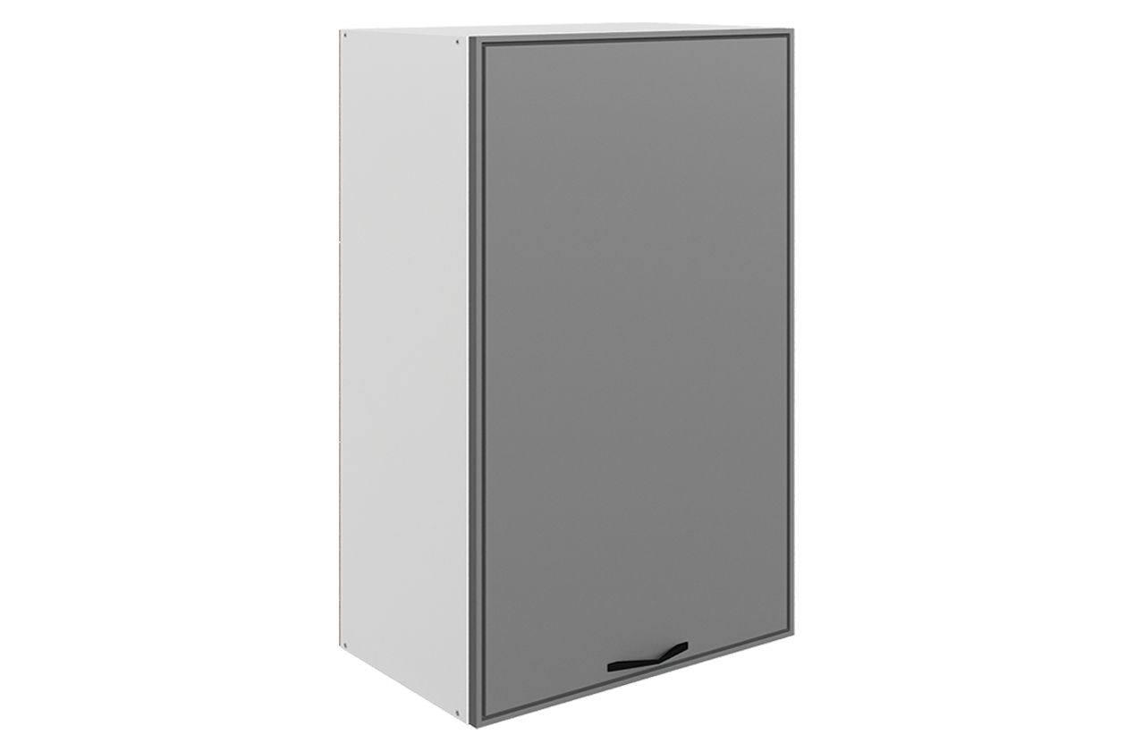 Монако Шкаф навесной L500 Н900 (1 дв. гл.) (белый/графит матовый)