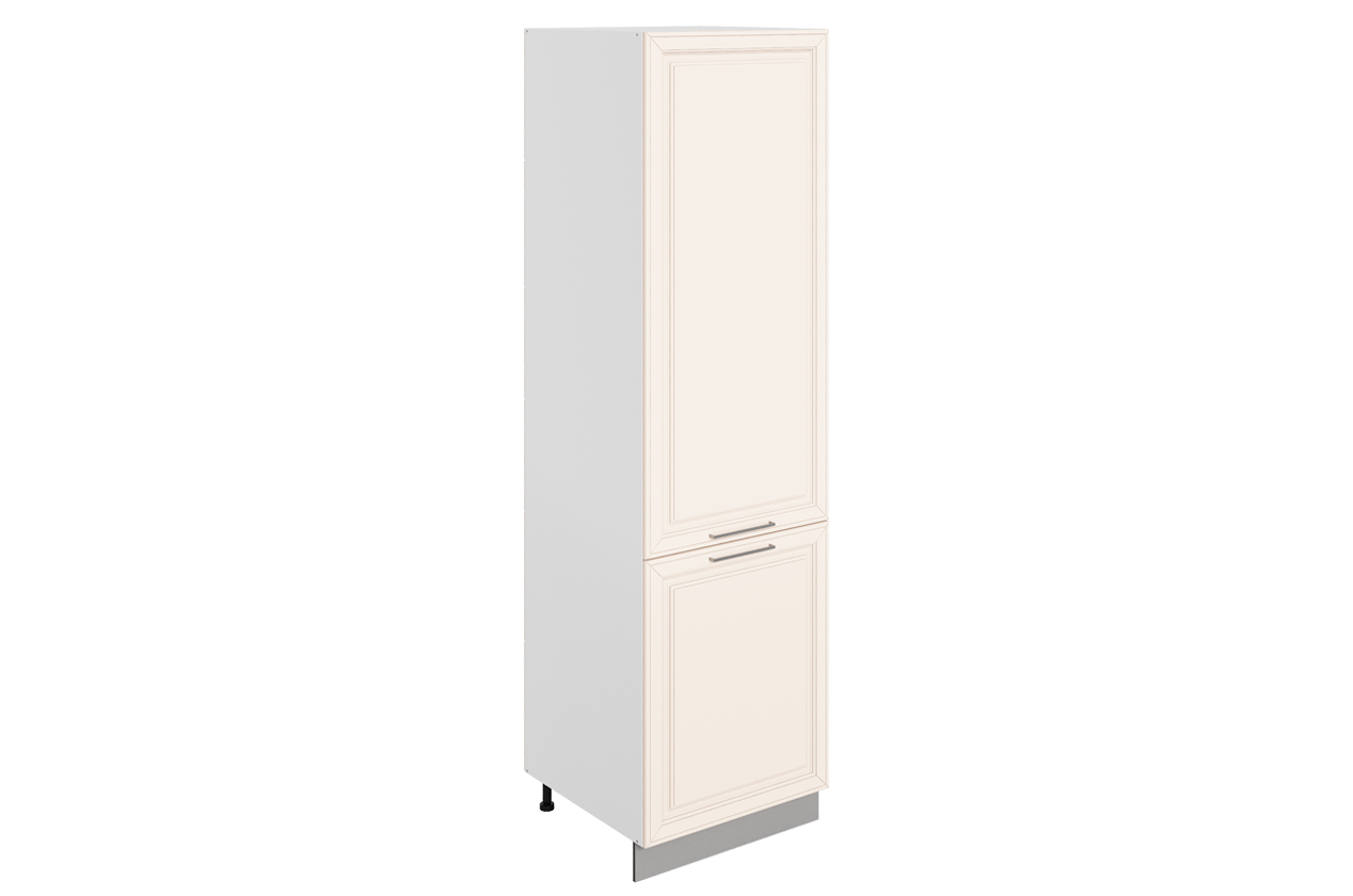 Мишель Шкаф-пенал L600 под холодильник (2 дв.гл.) (эмаль) (белый/лен)