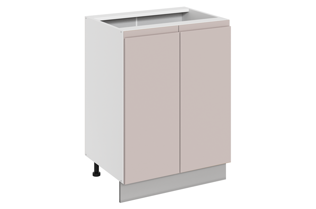 Фьюжн Шкаф рабочий L600 (2 дв. гл.) (эмаль) (белый/кофейный)