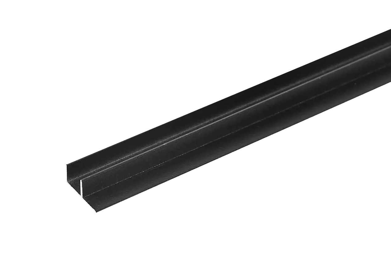 Угловая планка "F-образная" для стеновой панели 6мм (черный)