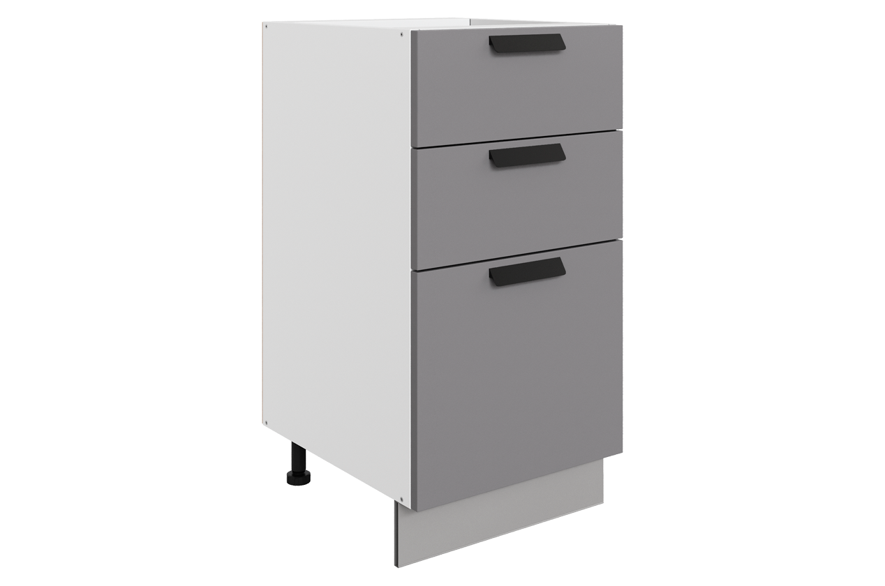 Джаз Шкаф рабочий L400 Старт (3 ящ.) (эмаль) (белый/серый)