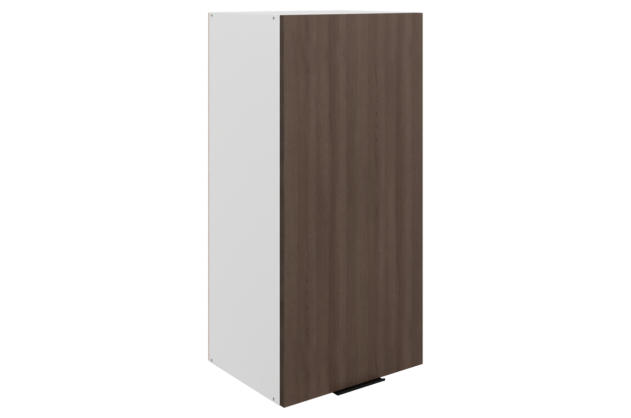 Стоун Шкаф навесной L400 Н900 (1 дв. гл.) (белый/фундук матовый)