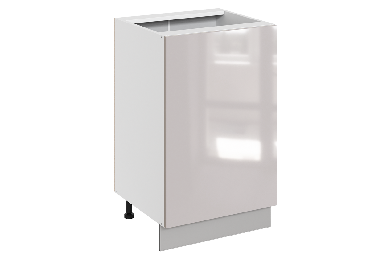 Кристи Шкаф рабочий L500 (1 дв. гл.) (эмаль) (белый/дымчатый глянец)
