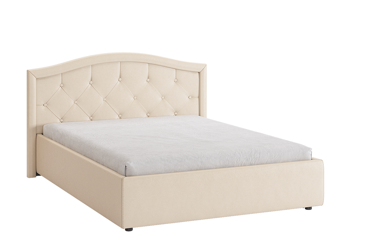 Кровать с основанием Верона 140х200 см (крем (экокожа))