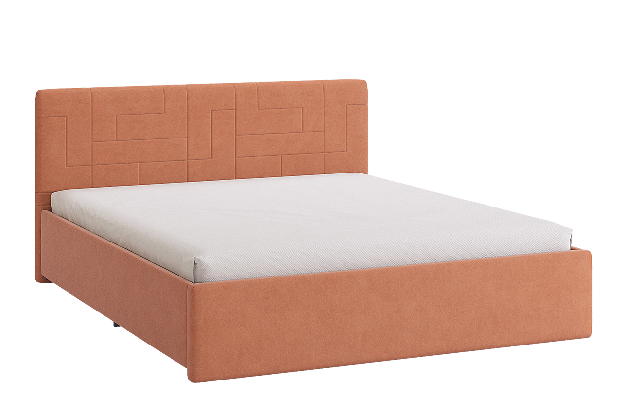Кровать с основанием Лора 2 160х200 см (персик (велюр))