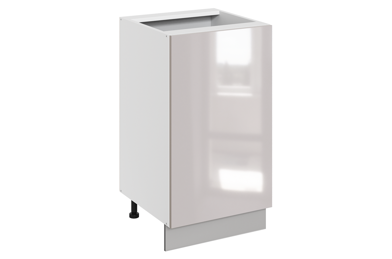 Кристи Шкаф рабочий L450 (1 дв. гл.) (эмаль) (белый/дымчатый глянец)