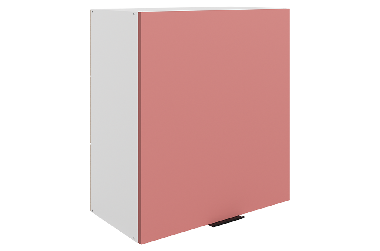 Стоун Шкаф навесной L600 Н720 (1 дв. гл.) (белый/берри софттач)