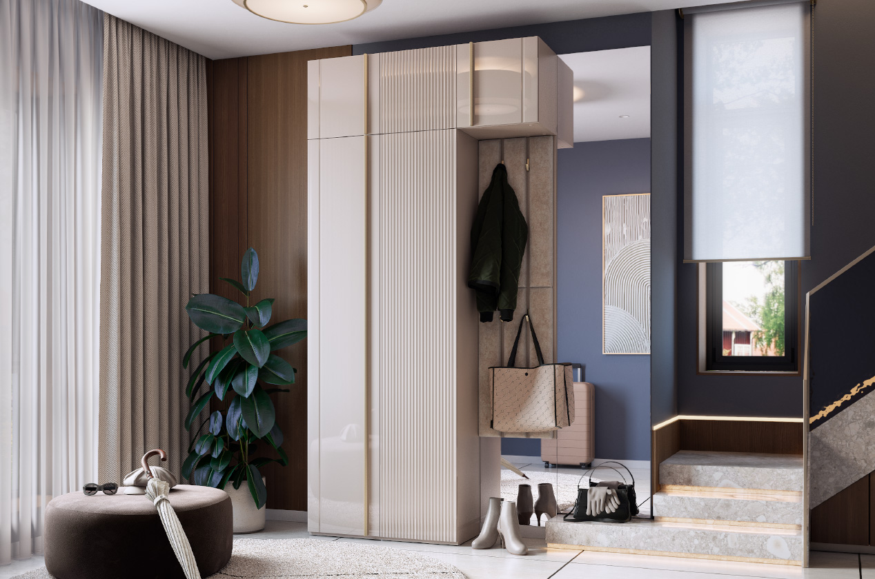 Прихожая "Диор К1" (кашемир/золото матовое)