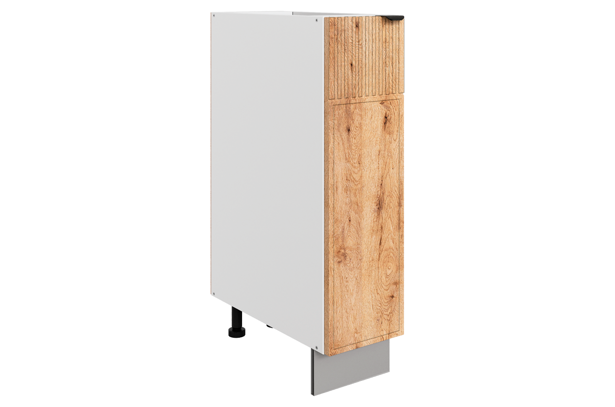 Бариста Шкаф рабочий L200 (1 дв. гл.) (левый) (белый/дуб европейский матовый)