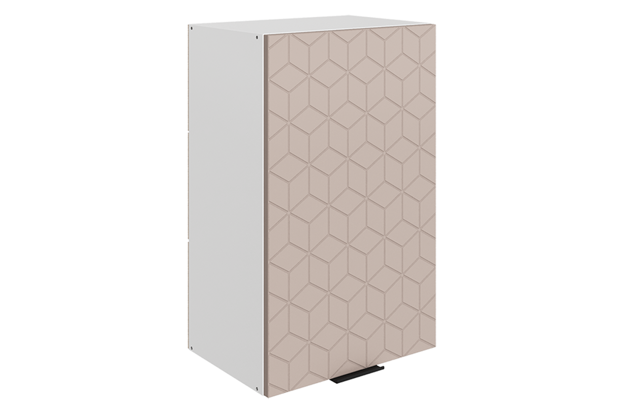 Стоун Шкаф навесной L450 Н720 (1 дв. гл.) с фрезеровкой (белый/грей софттач)