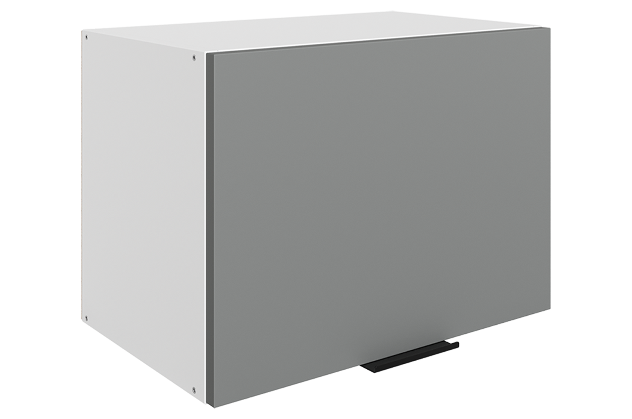 Стоун Шкаф навесной L500 Н360 (1 дв. гл.) (белый/оникс софттач)