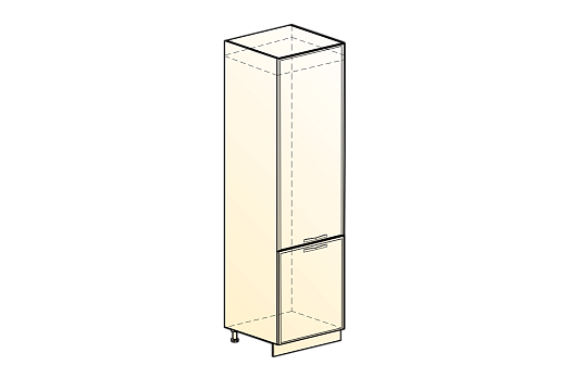 Бостон Шкаф-пенал L600 под холодильник (2 дв.гл.) (белый/фисташка глянец)