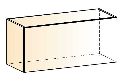 Бостон Шкаф навесной L800 Н360 (1 дв. гл.) (белый/графит металлик)