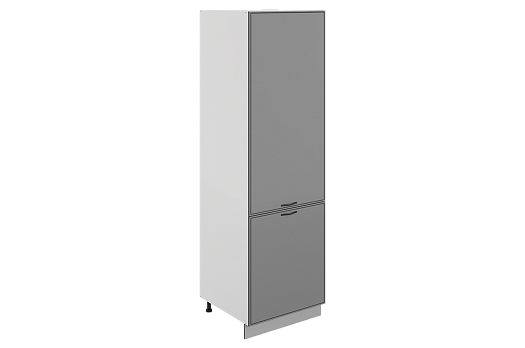 Монако Шкаф-пенал L600 под холодильник (2 дв. гл.) (белый/графит матовый)
