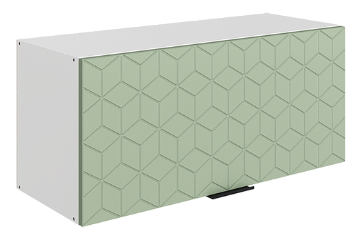 Стоун Шкаф навесной L800 Н360 (1 дв. гл.) с фрезеровкой (белый/полынь софттач)