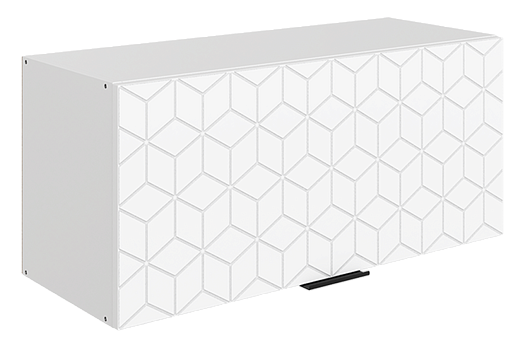 Стоун Шкаф навесной L800 Н360 (1 дв. гл.) с фрезеровкой (белый/джелато софттач)