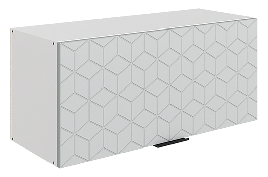 Стоун Шкаф навесной L800 Н360 (1 дв. гл.) с фрезеровкой (белый/лайт грей софттач)