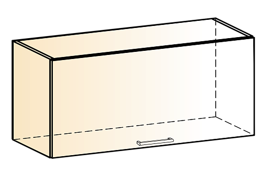 Яна Шкаф навесной L800 Н360 (1 дв. гл. гориз.) (белый/графит глянец)