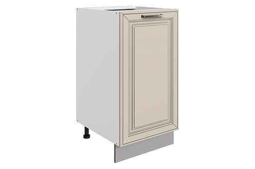 Атланта Шкаф рабочий L400 (1 дв. гл.) (эмаль) (белый/сливки патина платина)