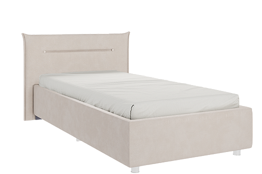 Кровать с основанием Альба 90х200 см (крем (велюр))