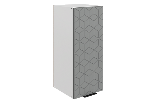 Стоун Шкаф навесной L300 Н720 (1 дв. гл.) с фрезеровкой (белый/оникс софттач)