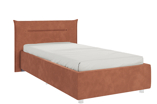 Кровать с основанием Альба 90х200 см (персик (велюр))