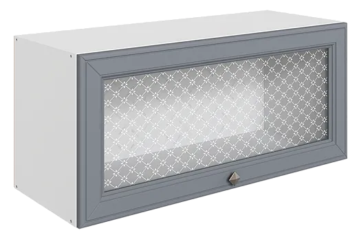 Мишель Шкаф навесной L800 Н360 (1 дв. рам.) (эмаль) (белый/серый)