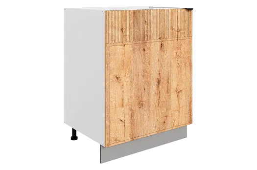 Бариста Шкаф рабочий L600 (1 дв. гл.) (левый) (белый/дуб европейский матовый)