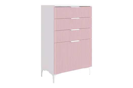 Зефир Комод (белое дерево/пудра розовая (эмаль))