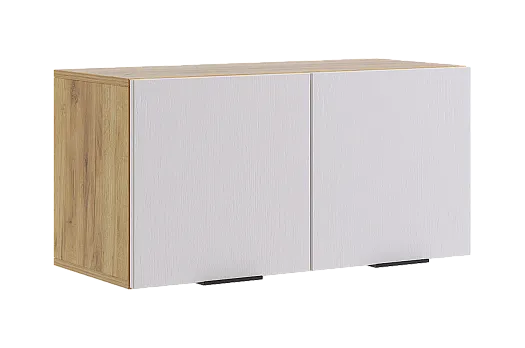 Бери Антресоль двухдверная (дуб крафт золотой/белое дерево)