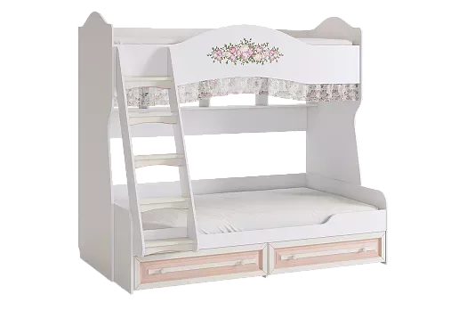 Алиса Кровать двухъярусная (белый/крем)