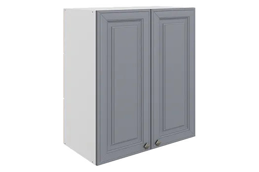 Мишель Шкаф навесной L600 Н720 (2 дв. гл.) (эмаль) (белый/серый)