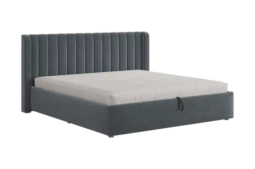 Кровать с подъемным механизмом Ева 180х200 см (графит (велюр))