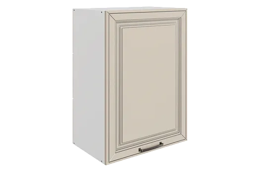 Атланта Шкаф навесной L500 Н720 (1 дв. гл.) (эмаль) (белый/сливки патина платина)