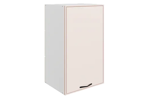 Монако Шкаф навесной L400 Н720 (1 дв. гл.) (белый/айвори матовый)