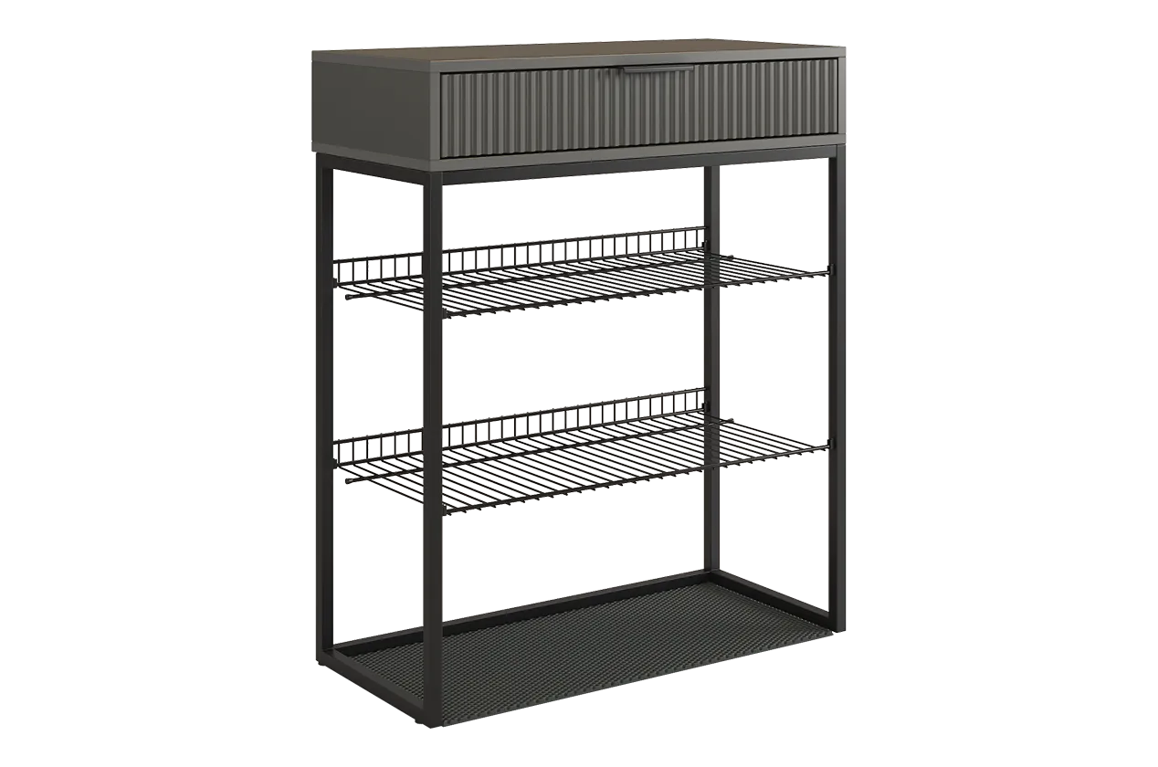 Обувница Вельвет (графит/графит матовый/черный муар)