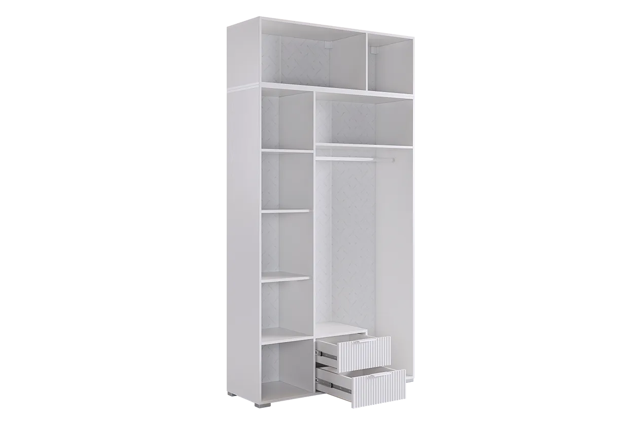 Шкаф трехдверный "Зефир К2" (белое дерево/белый (эмаль))