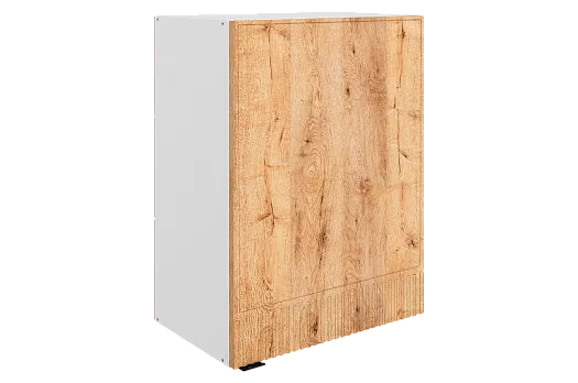 Бариста Шкаф навесной L500 Н720 (1 дв. гл.) (правый) (белый/дуб европейский матовый)