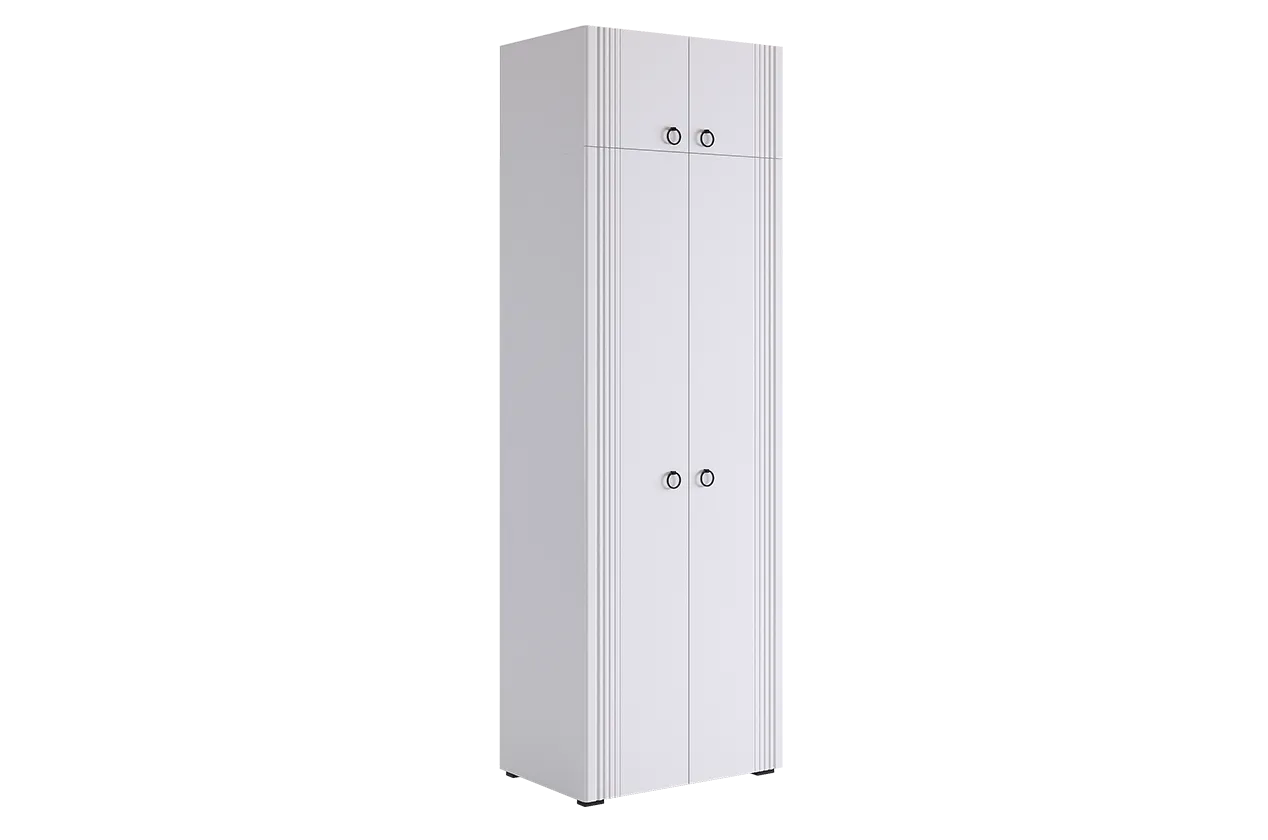 Шкаф двухдверный "Ева К4" (белое дерево/белый матовый)