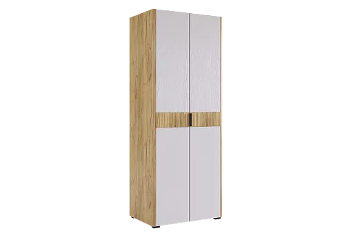 Адам Шкаф двухдверный (дуб крафт золотой/белое дерево)