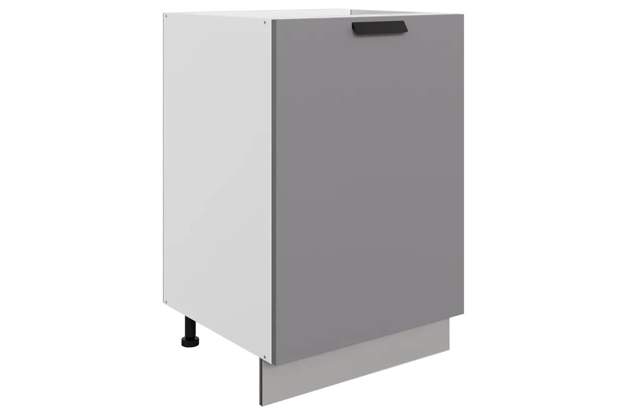 Джаз Шкаф рабочий L500 (1 дв. гл.) (эмаль) (белый/серый)