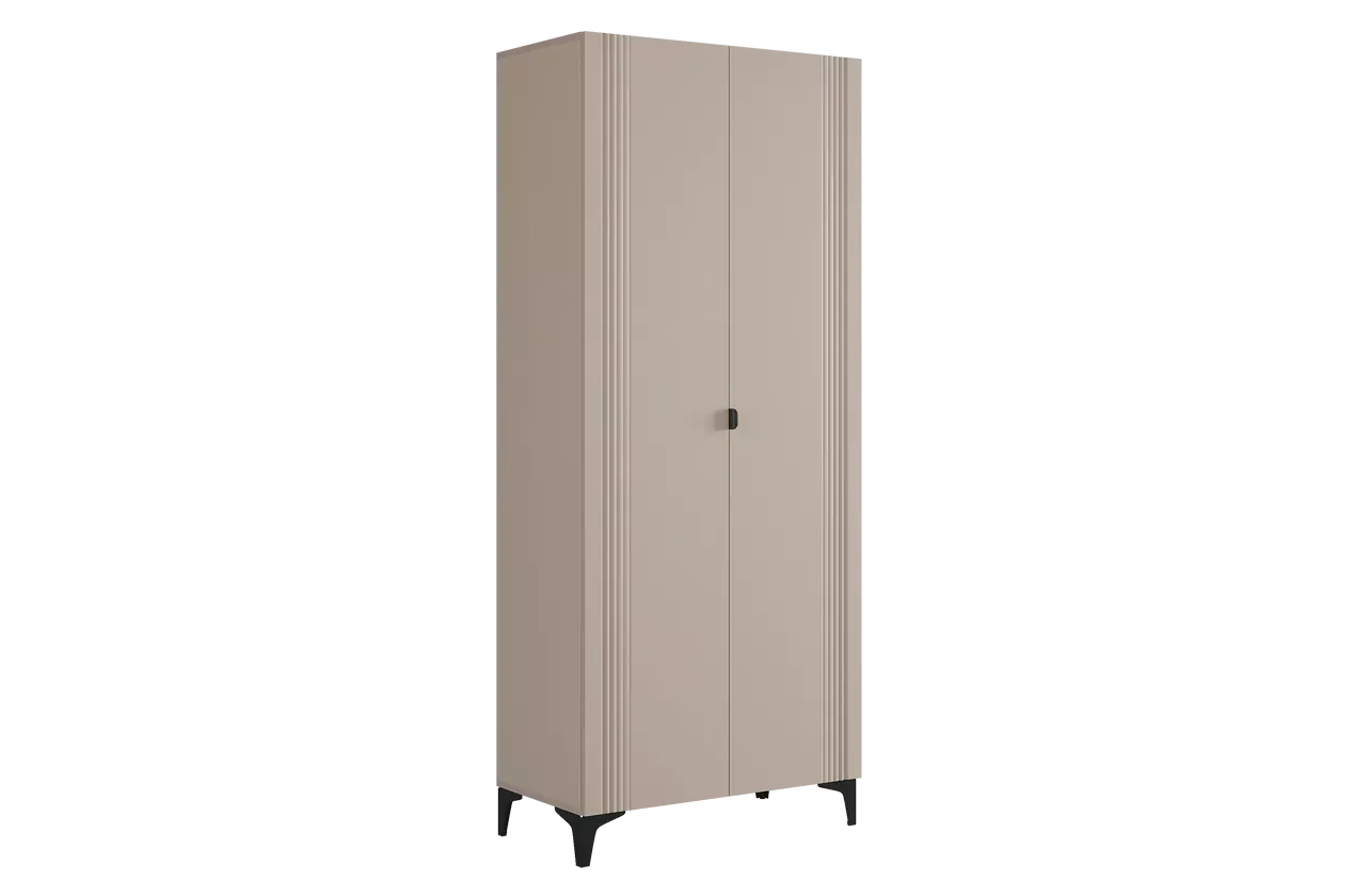 Рич Шкаф двухдверный (кашемир/фрапучино матовый/черный)