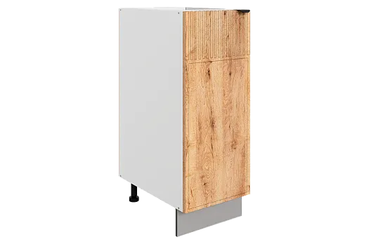 Бариста Шкаф рабочий L300 (1 дв. гл.) (левый) (белый/дуб европейский матовый)