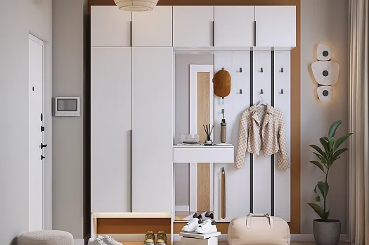 Прихожая "Мебельсон К34" (2000х350х2350) (белое дерево)