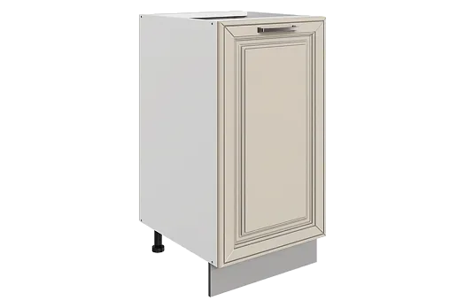 Атланта Шкаф рабочий L400 (1 дв. гл.) (эмаль) (белый/сливки патина платина)